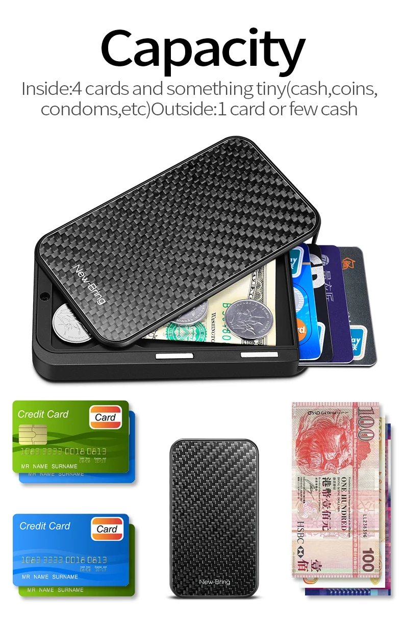 Новый держатель для карт мужской минималистичный кошелек из углеродного волокна