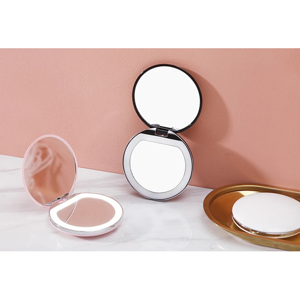 Косметическая мини Портативный карманный светодиодный зеркало для макияжа с