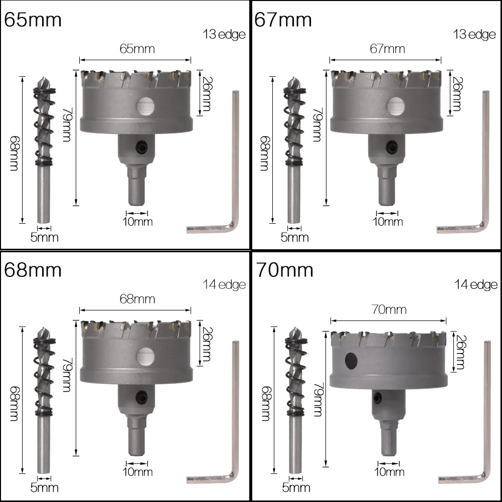 1PC 5A Carbide Tip TCT Drill Bit Hole Saw 62-75mm Set Cutter For Stainless Steel Metal Alloy Drilling Bits | Инструменты