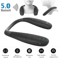 neck speaker bluetooth hang soundbar music box bass stereo with microphone surround sound 12 hours play handsfree talking