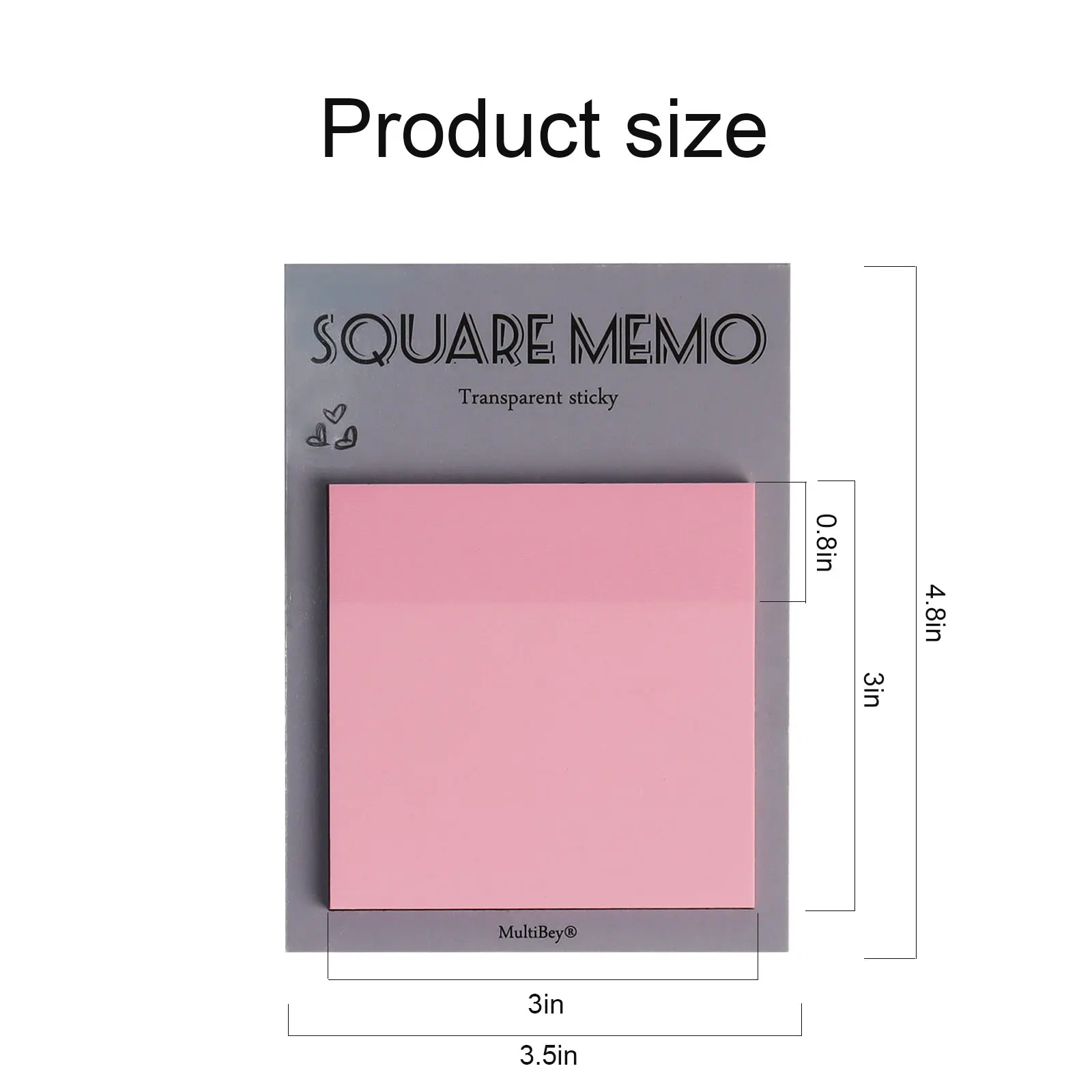 

Transparent Sticky Notes Colored Pink 3x3 Waterproof PET Memo Sticky Note Paper Daily To Do It Memo Pad School Office Supplies