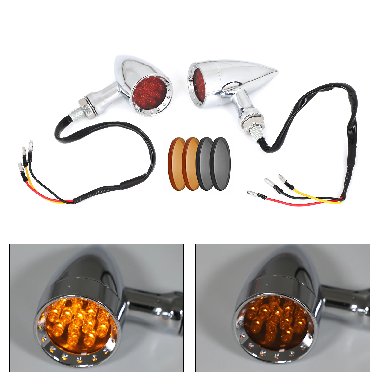 

Areyourshop For Polaris For Honda M10 Universal Motorcycle Turn Signal Light Indicators Blinker Bullet Lamp Motorbike Parts New