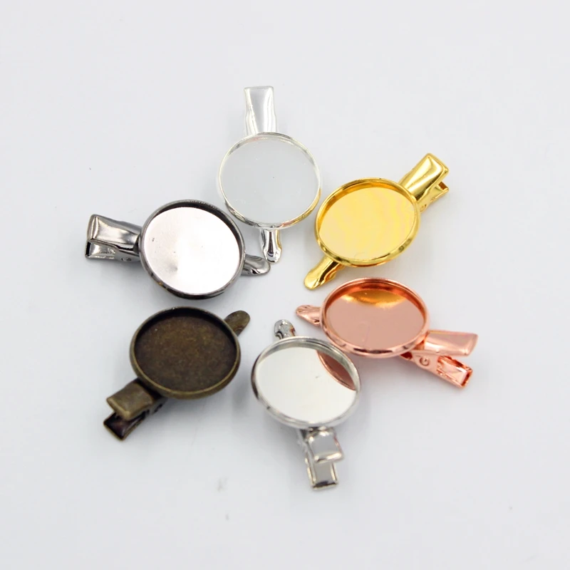 

Заколки для волос с кабошоном, 18 мм, 10 шт.