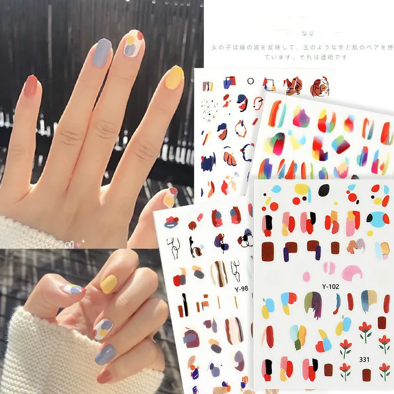 

1 Pcs 9x6 Cm Beauty Multi-pattern Art Cartoon Children's Nail Stickers Self-adhesive DIY Nail Tattoo