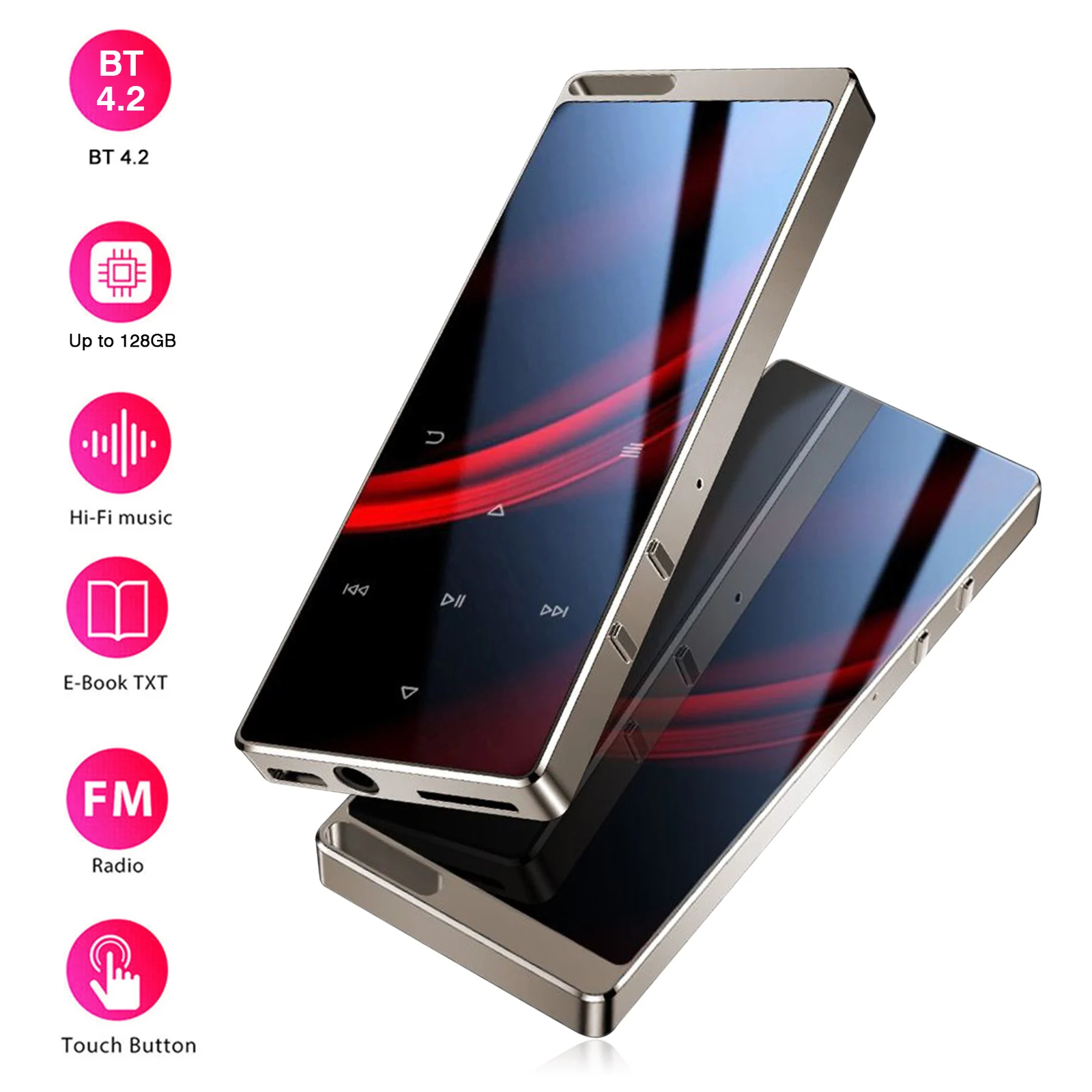 Портативный музыкальный MP3-плеер RUIZU D15 Bluetooth без потерь Hi-Fi плеер 1 8 дюйма TFT-экран