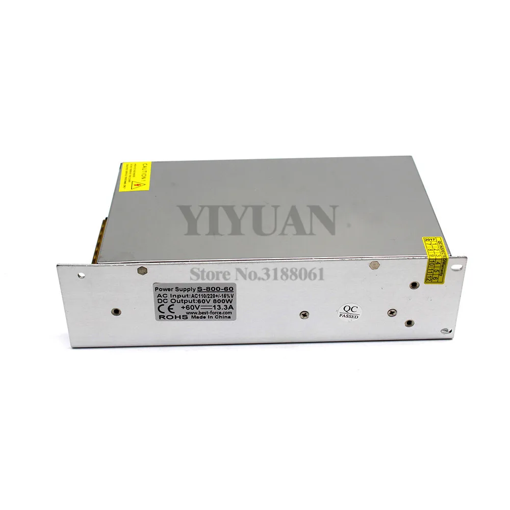 AC DC 60V 13.3A 800W адаптер питания AC110V 220V трансформатор DC60V светодиодный драйвер SMPS для