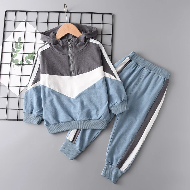 

Модные комплекты одежды для мальчиков, одежда для маленьких мальчиков, мягкий и приятный на ощупь свитшот, штаны с карманами, 2 шт., повседнев...