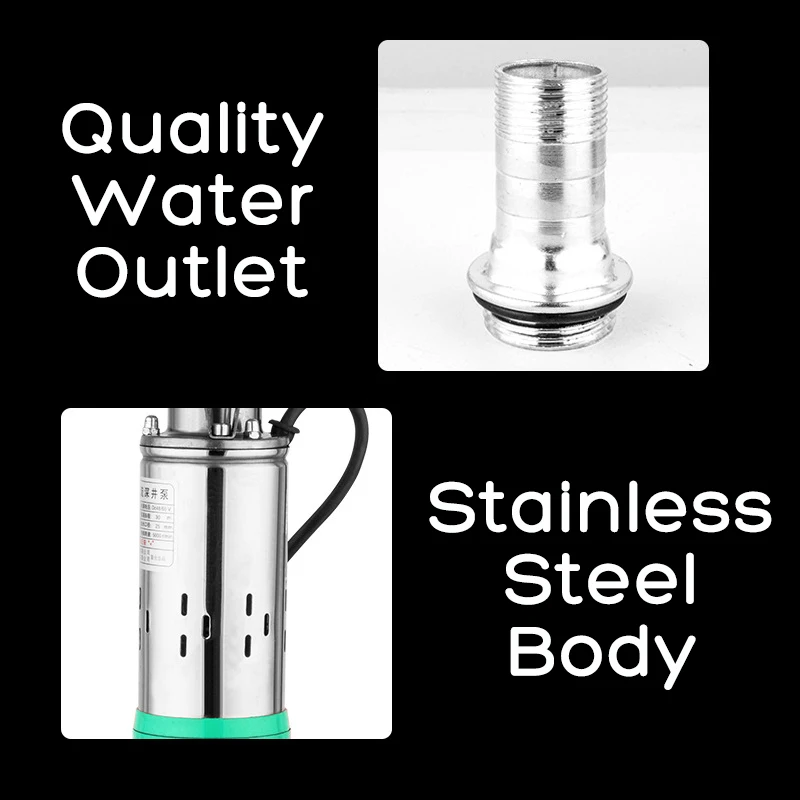 

12V/24V/48V Water Pump High Lift 60m Solar High Pressure Deep Well Pump Submersible DC Pump Agricultural Irrigation Garden Home