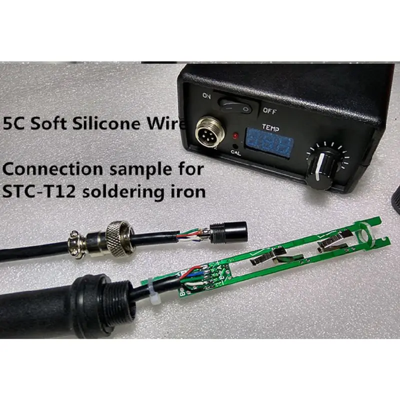 

5 Cores Cable Wire Electronic Soldering Iron STC-T12 Line Welding Station Handle