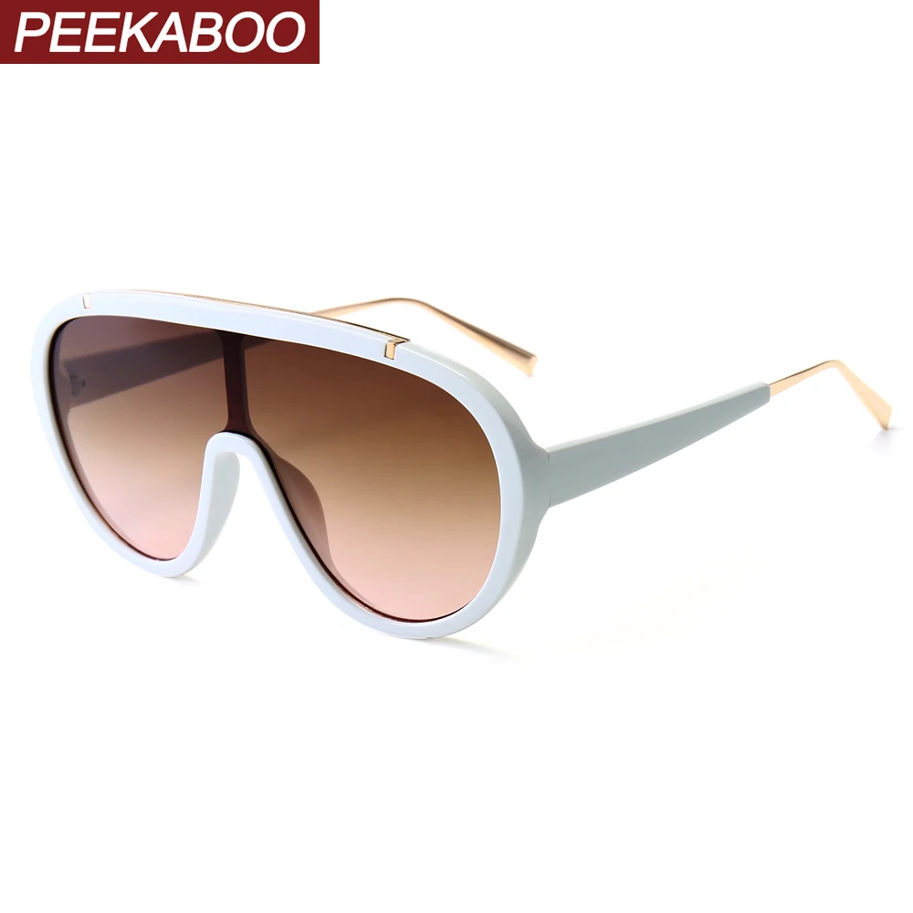 Солнцезащитные очки Peekaboo для мужчин и женщин UV 400 цельные большие коричневые
