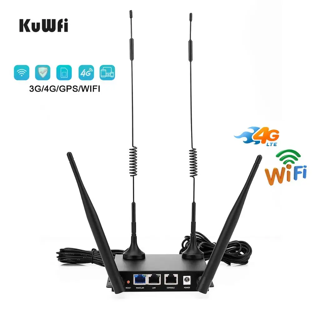 KuWfi беспроводной 4G CPE маршрутизатор CAT4 LTE разблокированный 300 Мбит/с домашний Wifi со
