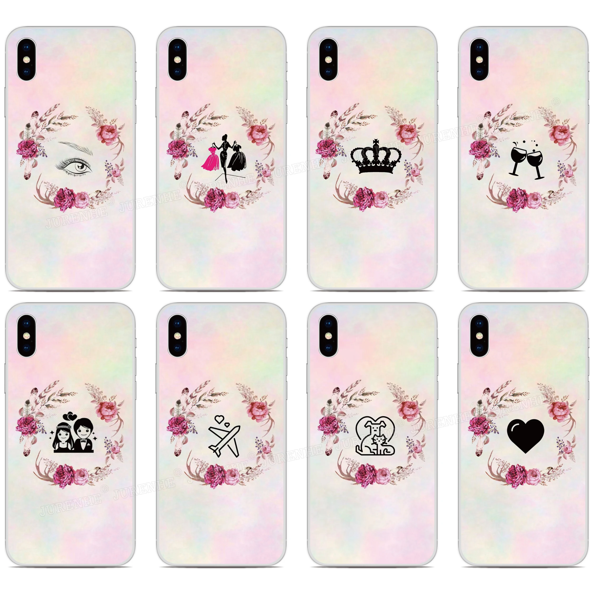 

Floral Garland Phone Cover Case For BQ Aquaris X2 X Pro U U2 Lite V X5 E5 M5 E5s C VS Vsmart JOY Active 1 Plus 5035 5059 Fundas