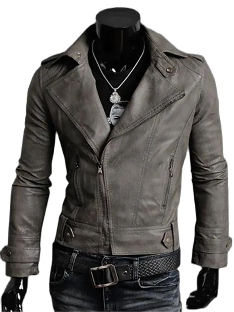 

Motorcycle Bomber Leather Jacket Men Slim Male Leather Jacket Coats Hot Sale Fall Design Biker Pu Leather Jackets Men Fur Coat