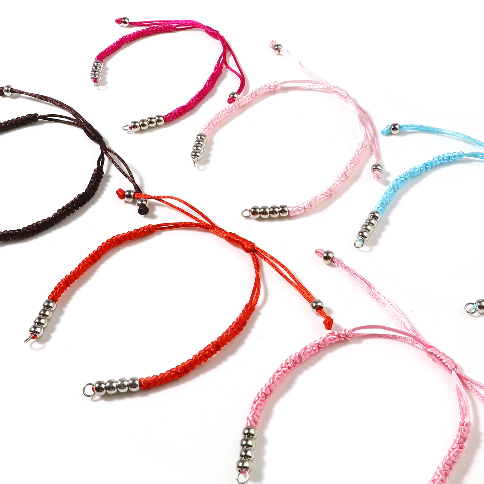 5 шт., плетеные браслеты из полиэстера, 19 см