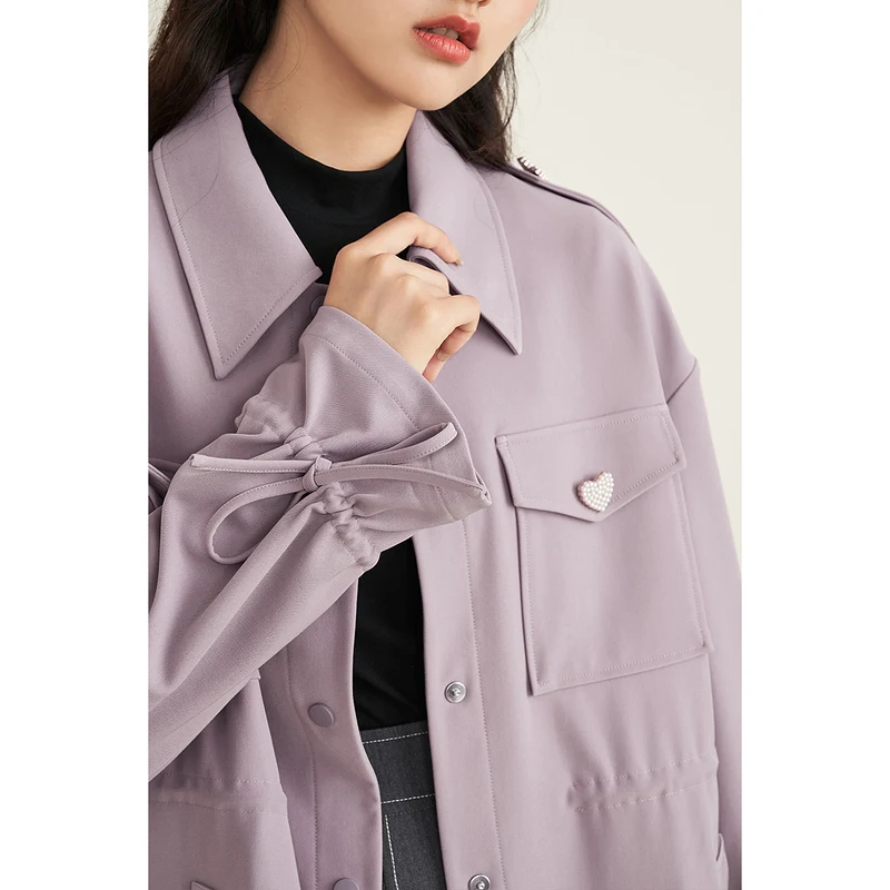 Женское пальто INMAN весенне-осеннее повседневное с милым карманом в виде сердца