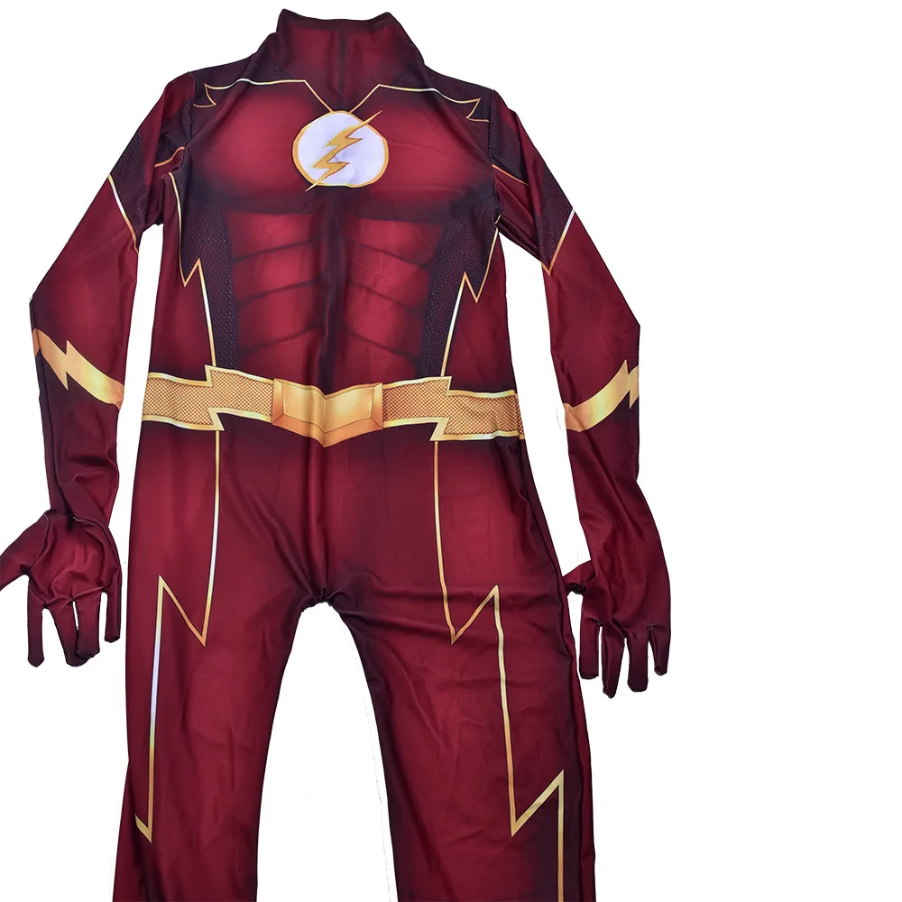 Флэш-костюм для косплея с 3D оттенком лайкра Хэллоуин супергерой Барри Аллен