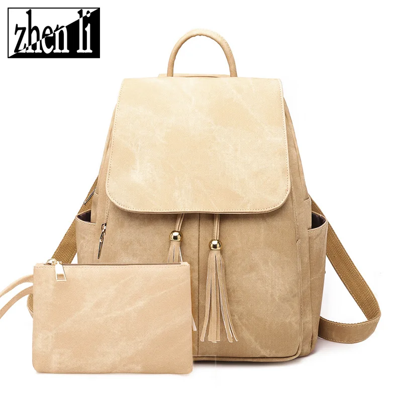 Women Casual Backpack PU Leather School For Teenager Girls Travel Vintage Solid Shoulder Bags | Багаж и сумки