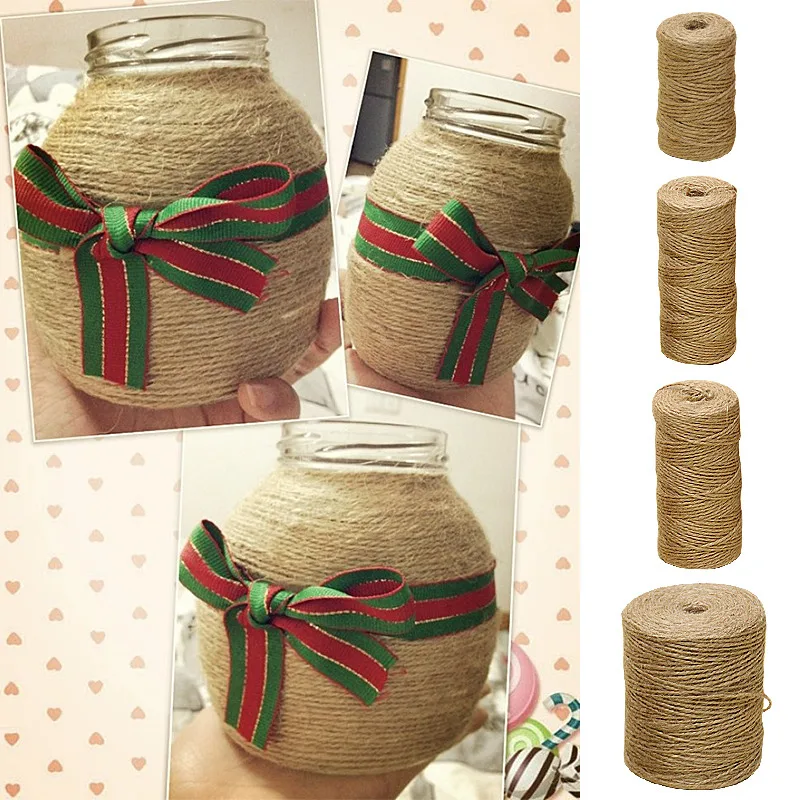 50/300 м два или три тонких пеньковой веревки Подарочная коробка бирка связывающие