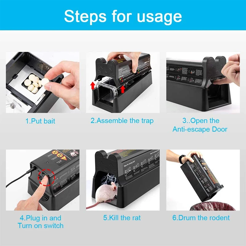 Ловушка для крыс электрическая 7000 в многоразовая грызунов | Дом и сад