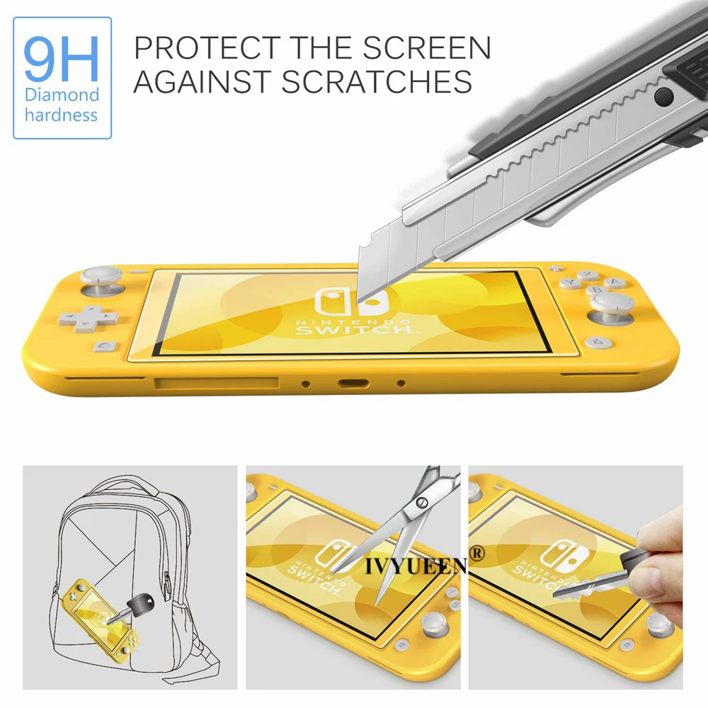 IVYUEEN, закаленное стекло для Kind Switch NS Lite, мини-консоль, 3 упаковки, защита экрана, прозрачная HD Прозрачная пленка против царапин