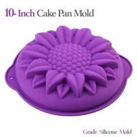 silicone cake flower pan 10inch cake mold sunflower bakeware baking tools chiffon round pizza large with anti scalding handle