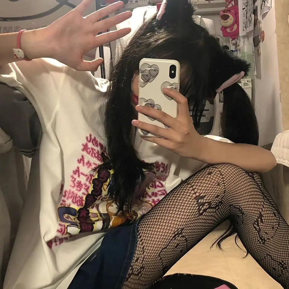 

Kawaii Socks Thigh High Fishnet Stockings Over Knee Socks Cute Hell Kittying Cat Stockings Lolita Socks Women Pantyhose Tights
