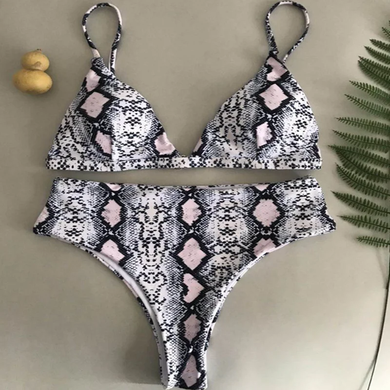 

Snakeskin Bikini Women Swimwear Leopard Bikinis Sexy Biquini Swim Suit Push Up Swimsuit Female Beachwear Swimming Bikini Women