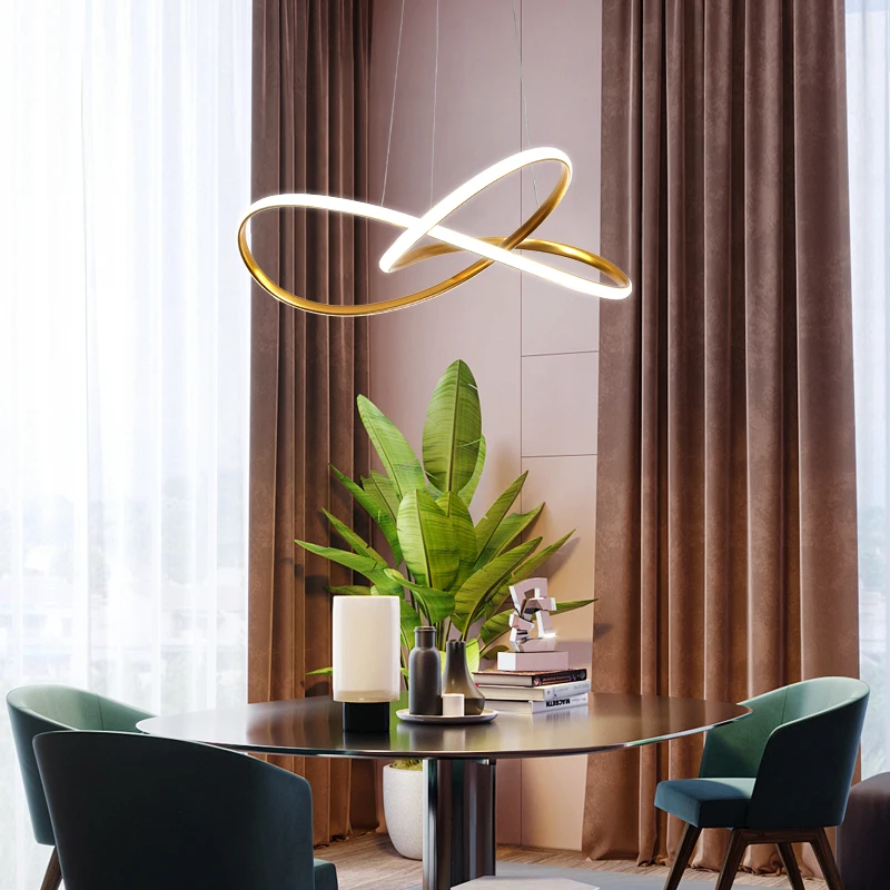 Современный светодиодный подвесной светильник кофейный белый черный золотистый