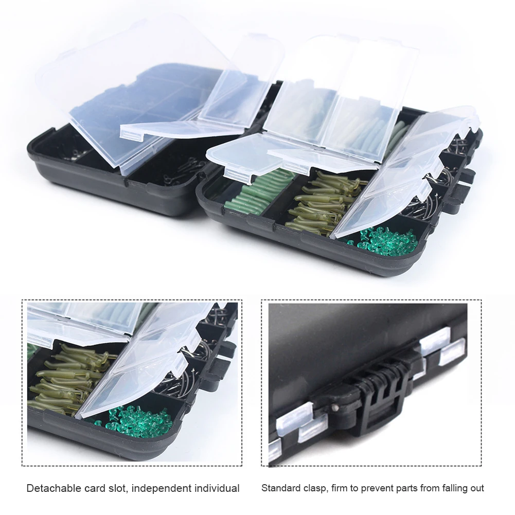 

420Pcs/Box Carp Fishing Tackle Kit Including Swivels Hooks Anti Tangle Sleeves Hook Stop Beads Boilie Bait Screw Accessories