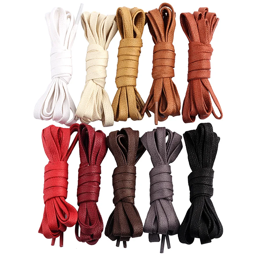 1 пара Вощеные плоские шнурки кожаные водонепроницаемые повседневные для обуви
