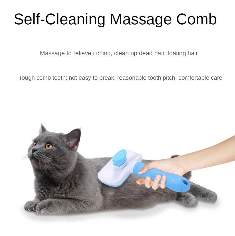

Pet Comb Cleaning & Beauty One-Key Hair Removal Massage Anti-Itch For Dogs Cats General Thick Needle Fine Needle Color Optional