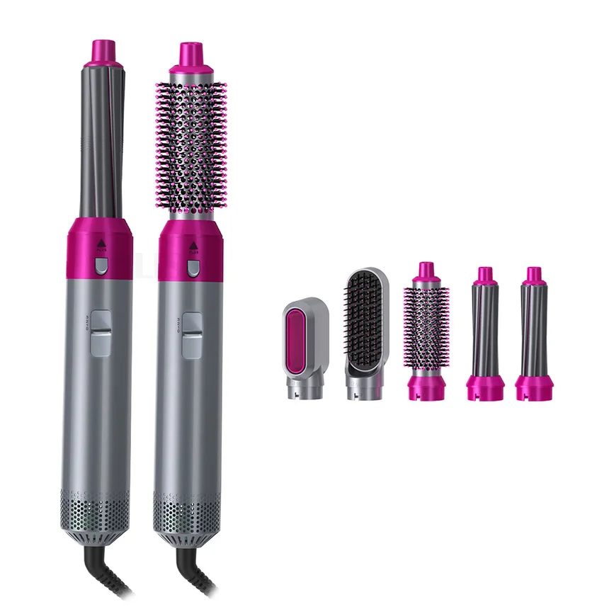 

5 In 1 Professional Hot Air Brush Styler Curler Hair Straightener Comb Electric Hair Dryer and Volumizer Hair Styler Tools