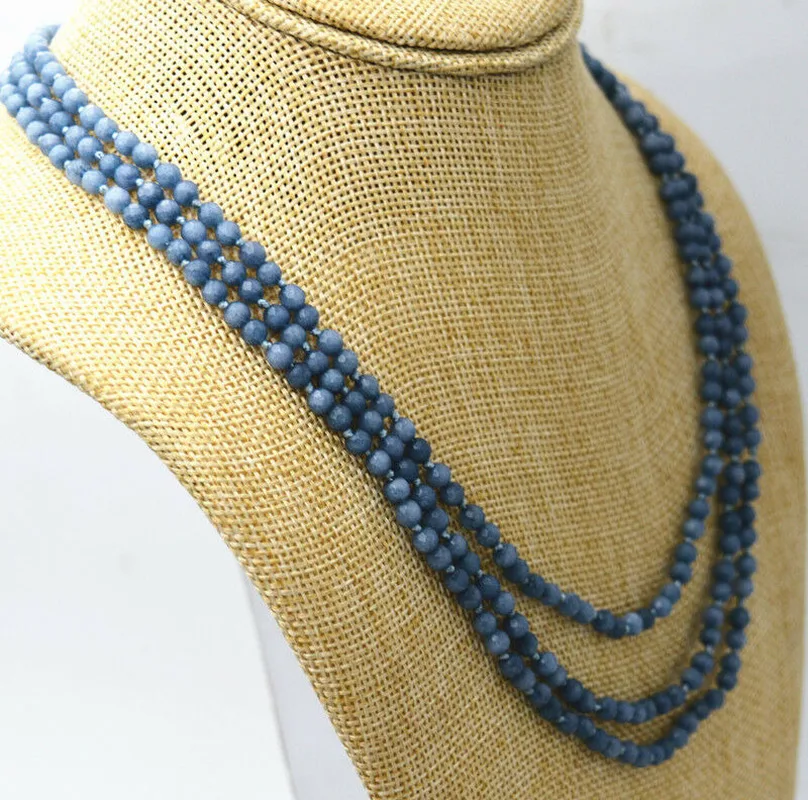 

Новый темный Бразильский Натуральный аквамарин граненый драгоценный камень ожерелье 17-19"