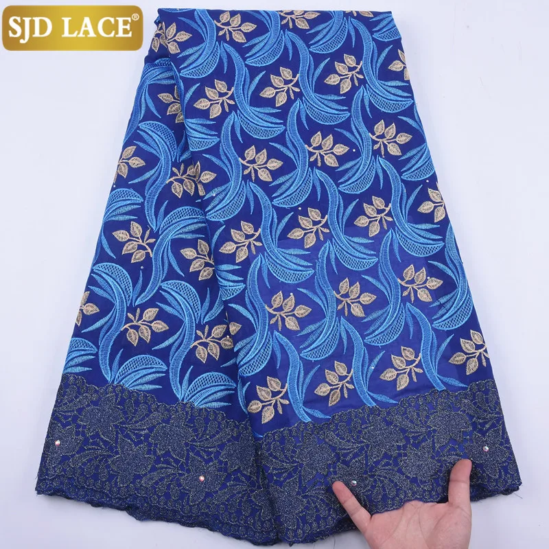 Кружево SJD горячая Распродажа тонкая африканская сухая кружевная ткань с камнями
