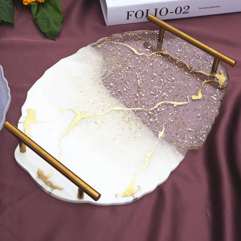 Силиконовые подставки форма для литья смолы агат эпоксидная фруктов поднос