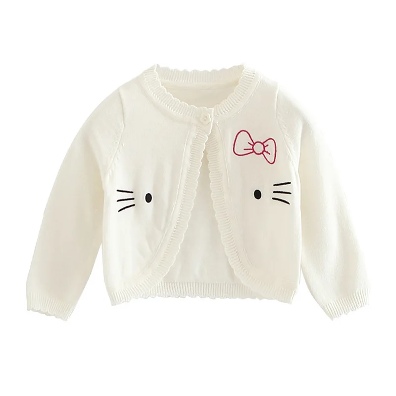 Красные куртки для маленьких девочек 100% хлопок белый Детский кардиган свитер на 1