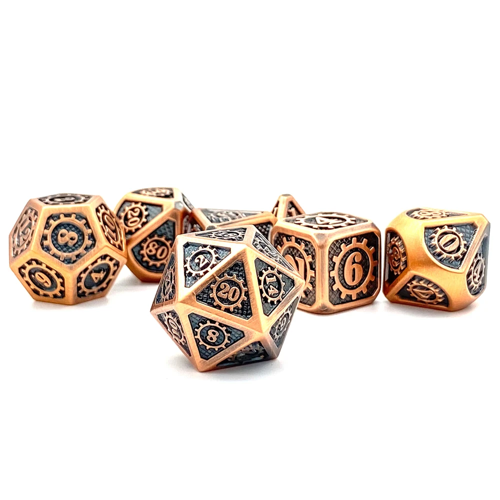 Cusdie Шестерни металла D & кости 7 шт. игральные DND многогранные набор для ролевых