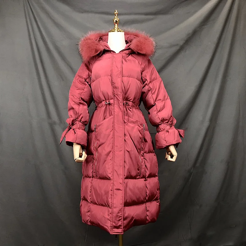 Свободные корейские зимние пуховики с меховым воротником пальто для женщин