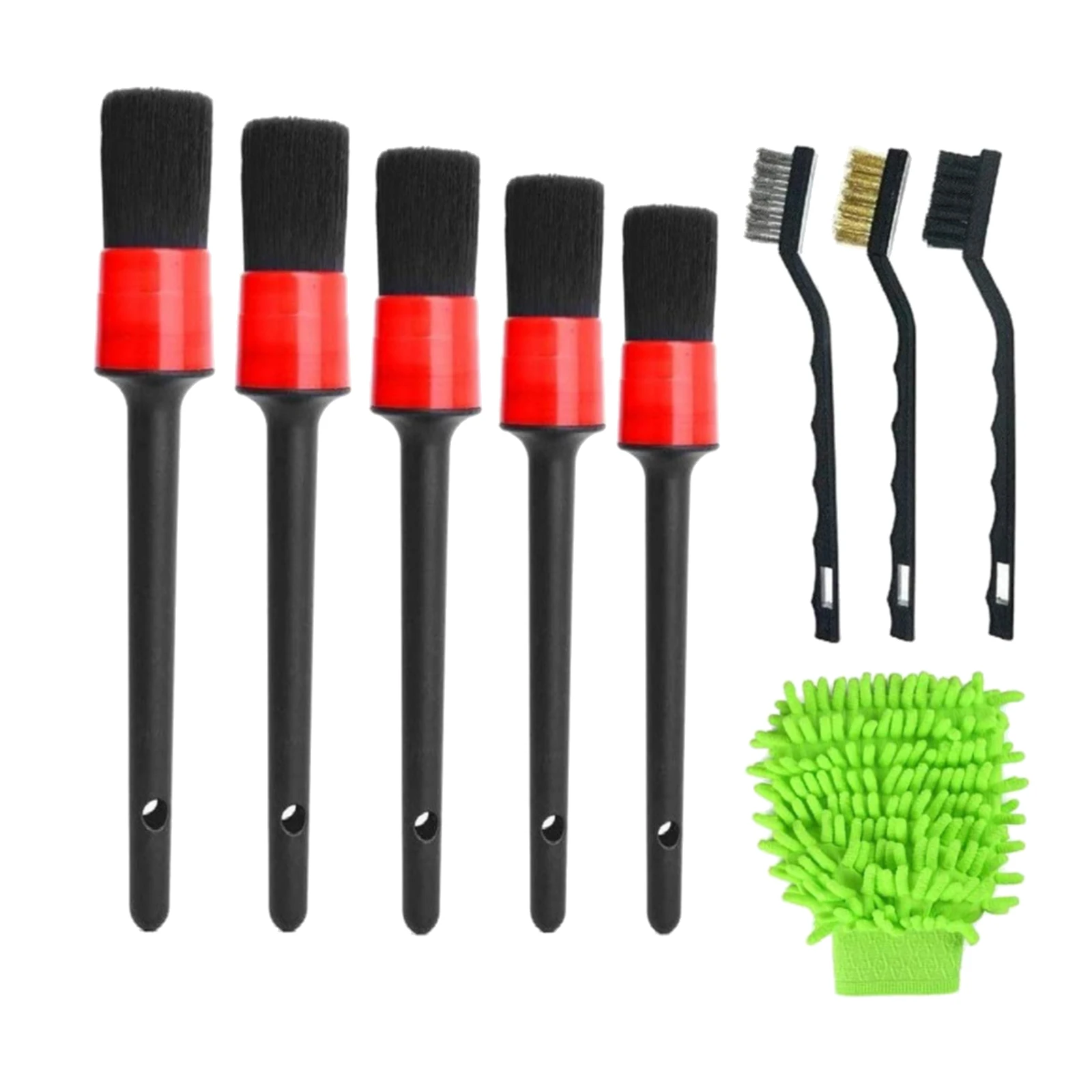 

9x Auto Detailing Brush Automotive Cleaning Wheels Brushes Tool