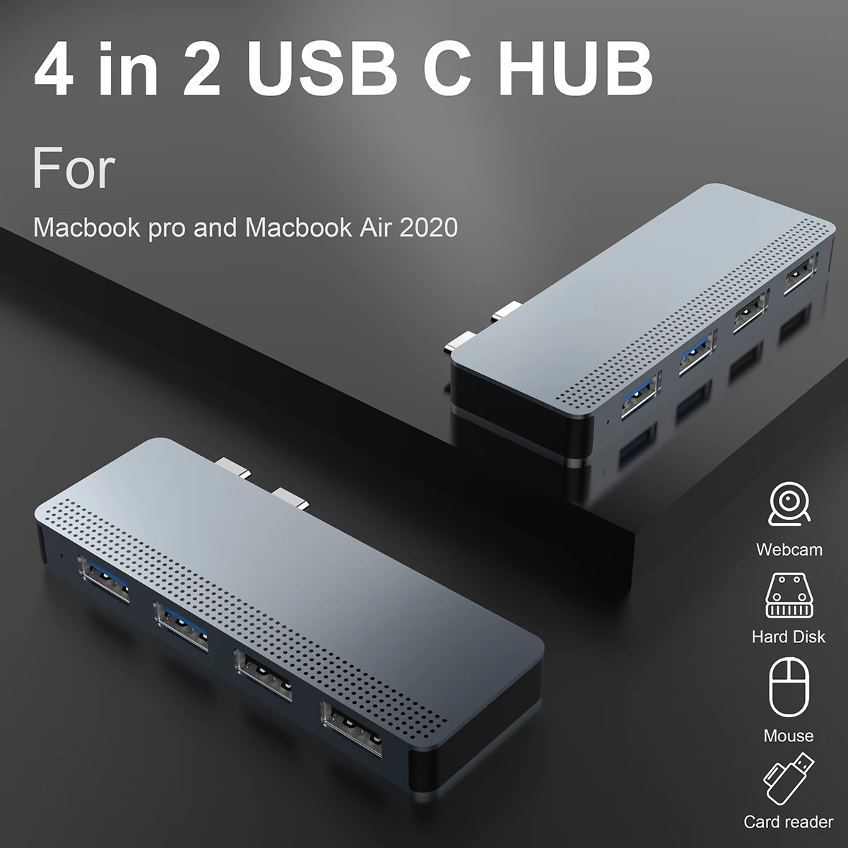 Cartaton Новейшая Оптовая цена двойной usb c до 4 портов USB 3 0 концентратор адаптер тип