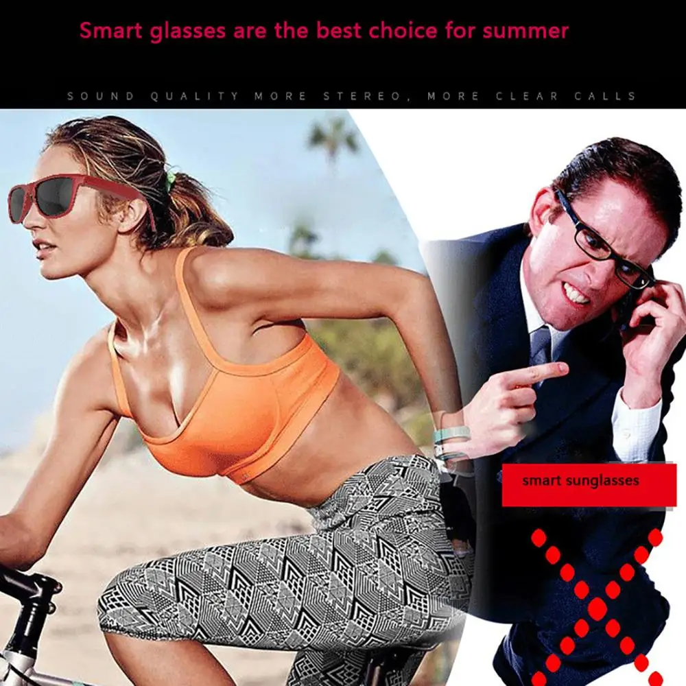 Смарт-очки с голубыми зубьями поляризованные солнцезащитные очки умные