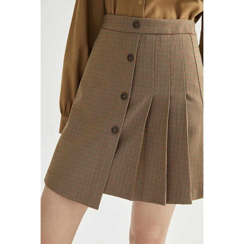 Женская юбка INMAN винтажная элегантная плиссированная в клетку с высокой талией и