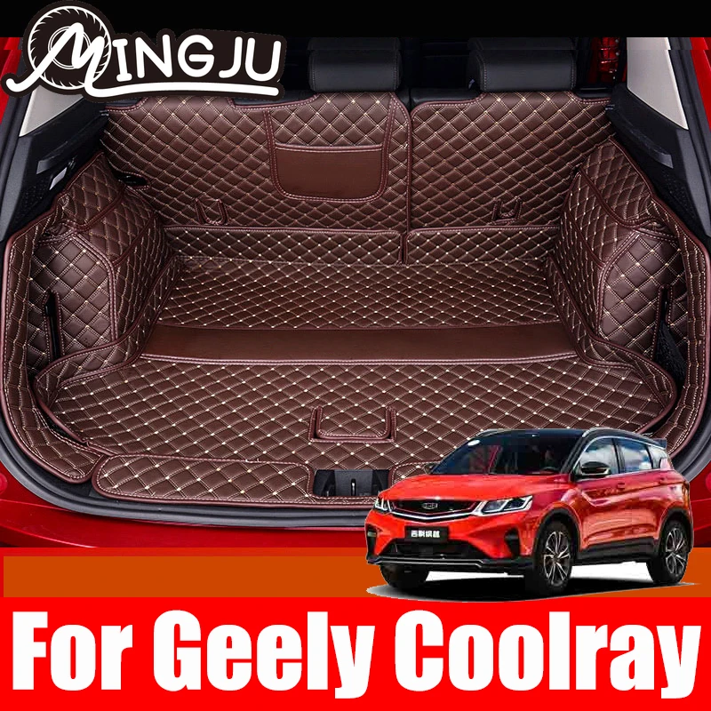 Для Geely Coolray 2019 2020 2021 коврик для багажника автомобиля задний коврик для багажника кожаный напольный ковер поднос защитные аксессуары коврик...