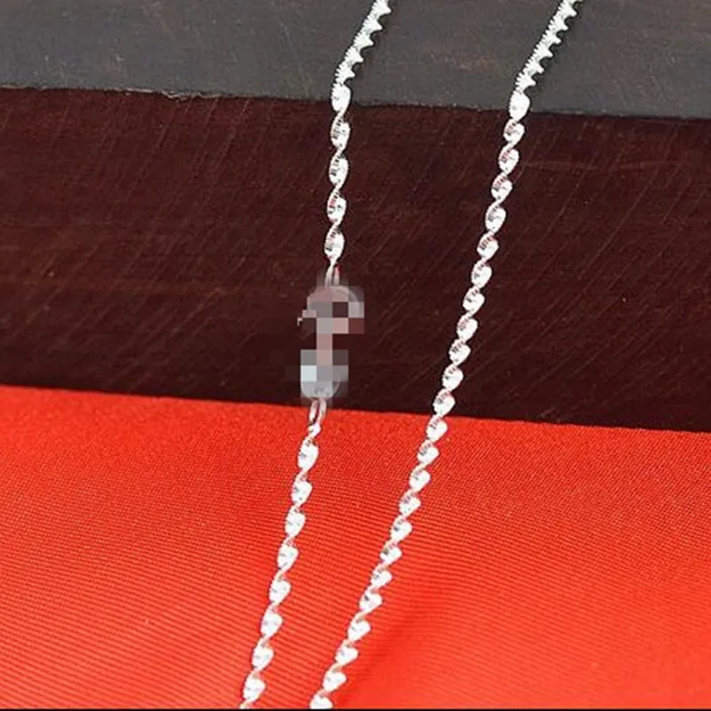 1/5PCS 16-30inches 925 Sterling Silver Double Water Wave Chain Necklace Long Necklaces Womens Mens Jewelry 2.5MM | Украшения и
