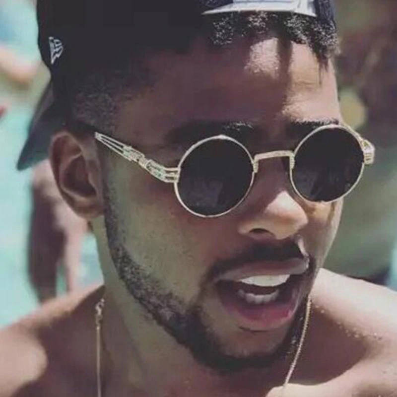 Солнцезащитные очки в стиле стимпанк Для женщин круглые мужские линзы унисекс