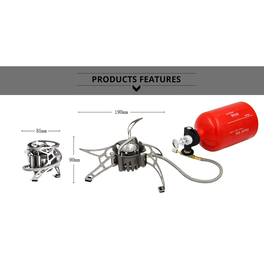 

APG Outdoor Gasoline Stoves with Fuel Bottle Camping Oil And Gases Furnace Outdoor Stoves Heads Camping Equipment Cookware