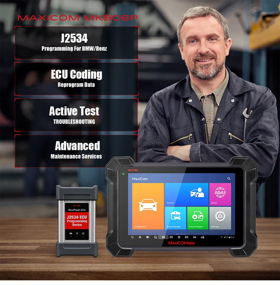 Autel MaxiCOM MK908P автомобильный диагностический инструмент профессиональный автоматический сканер все системы автомобильное диагностическое сканирование инструменты обновление MS908P