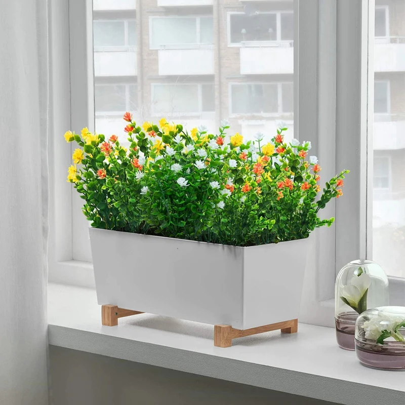 Искусственные цветы белые желтые оранжевые искусственные на открытом воздухе