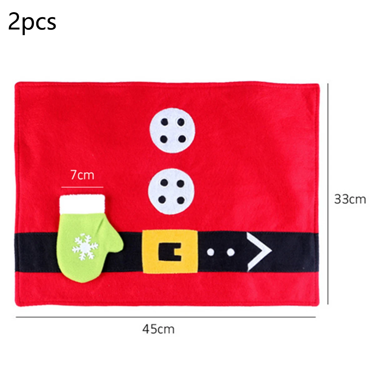 

2pcs Christmas Table Mat Xmas Dining Placemats Home Decor+Cutlery Pocket For Shopping Malls Supermarkets Stores Home Hotels