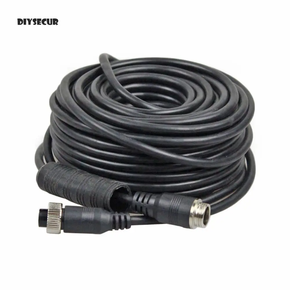 

DIYSECUR 5 /10 /15 /20 Meters Waterproof 4pin Connector Extension Cord Power / Video / Signal Cable for Bus/Truck/Car Reversing